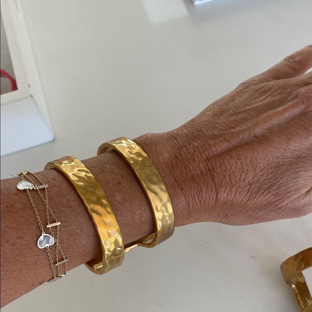 Banana Republic Gold Textured Cuff Bracelets